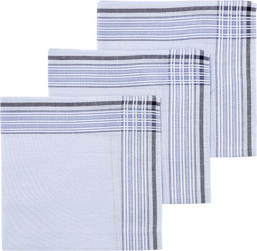 Carrière Suri kader zakdoeken blauw 40x40 - 3 stuks - HEMA