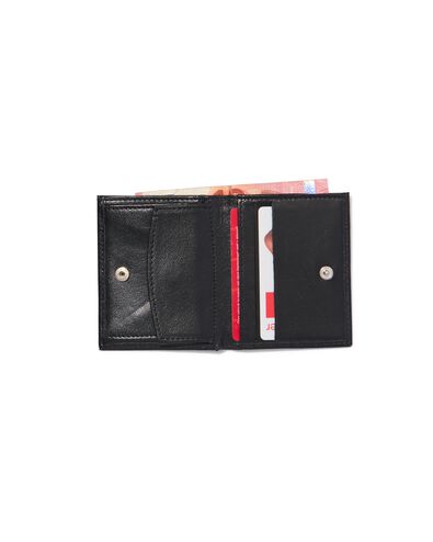leren portemonnee 8.2x10 zwart - 18120063 - HEMA leren portemonnee 8.2x10 zwart - 18120063 - HEMA