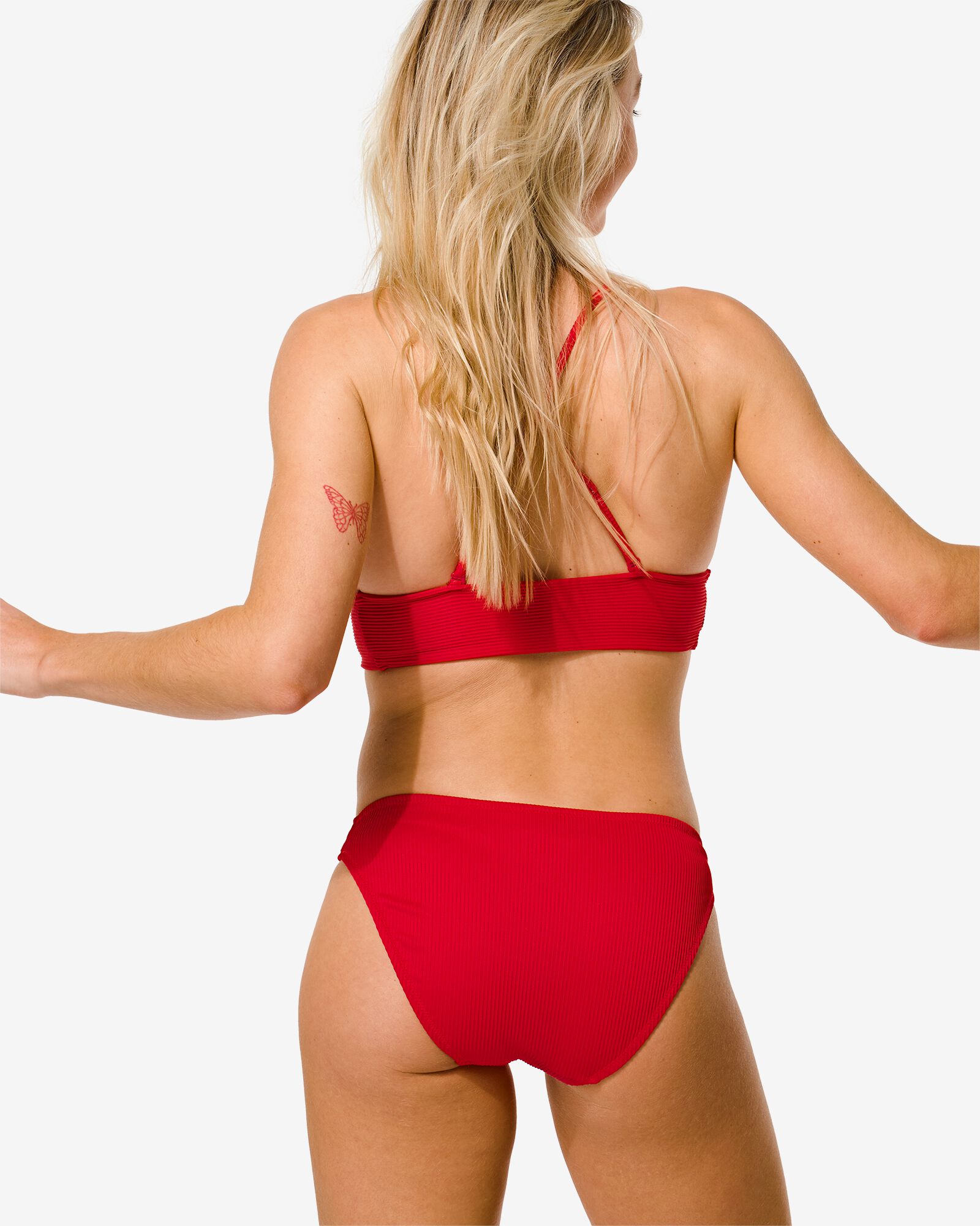 dames bikinibroekje middelhoge taille rood - 1000031096 - HEMA