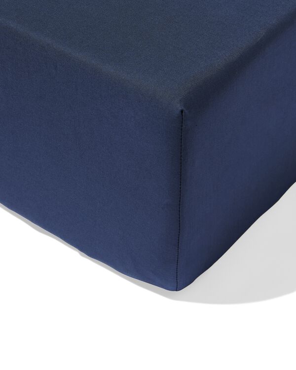 hoeslaken 160x200cm zacht katoen donkerblauw - 5160030 - HEMA