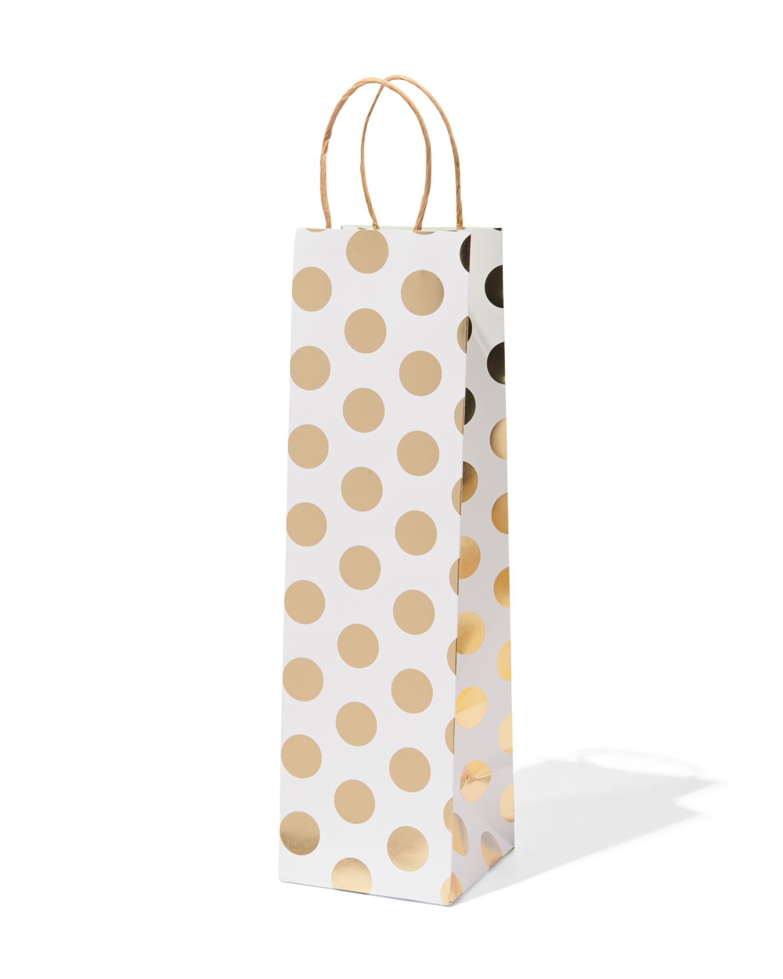 wijn cadeautas 37x10.5x10.5 stippen goud - 14740074 - HEMA