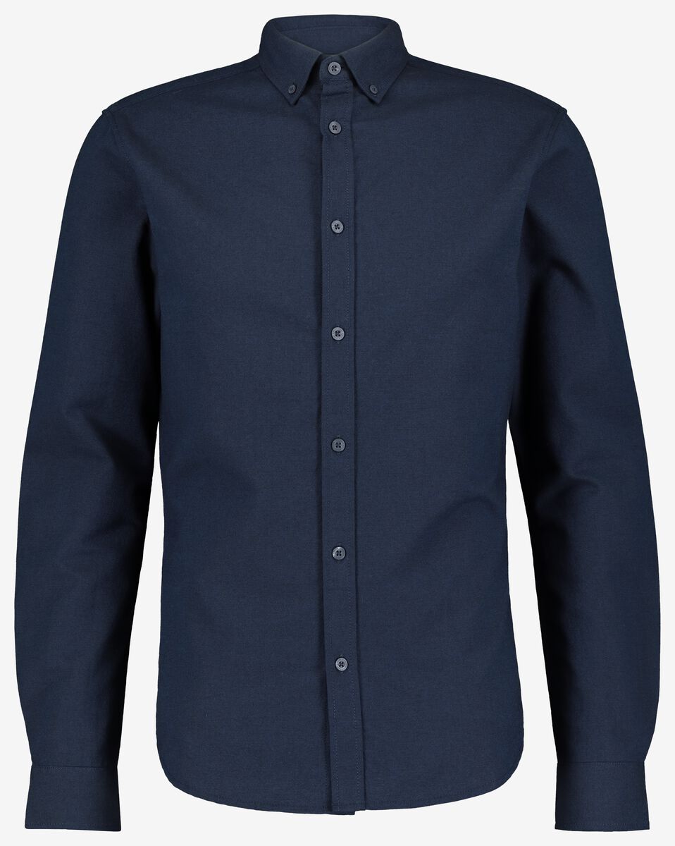 heren overhemd donkerblauw donkerblauw - 1000030210 - HEMA