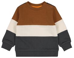 baby sweater kleurblokken bruin bruin - 1000028201 - HEMA