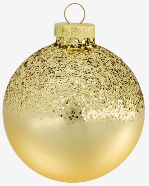 kerstbal glas goud Ø7cm - 25130233 - HEMA