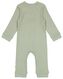 newborn jumpsuit rib met bamboe stretch groen 68 - 33440614 - HEMA