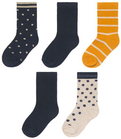 kinder sokken met katoen - 5 paar blauw 31/34 - 4380048 - HEMA