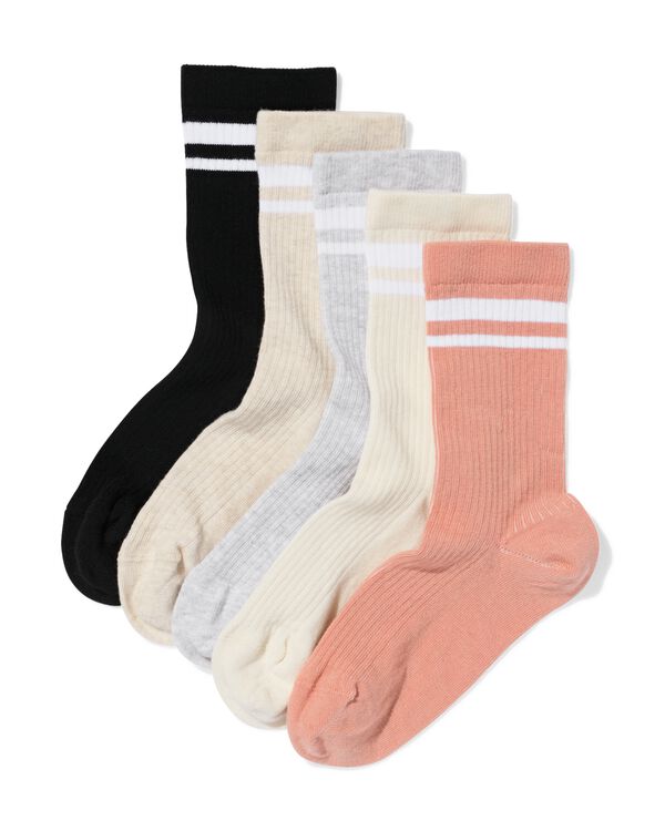 damessokken sportief - 5 paar terra terra - 4290405TERRA - HEMA