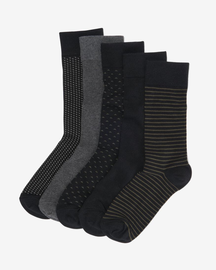 heren sokken met katoen - 5 paar zwart zwart - 4130730BLACK - HEMA