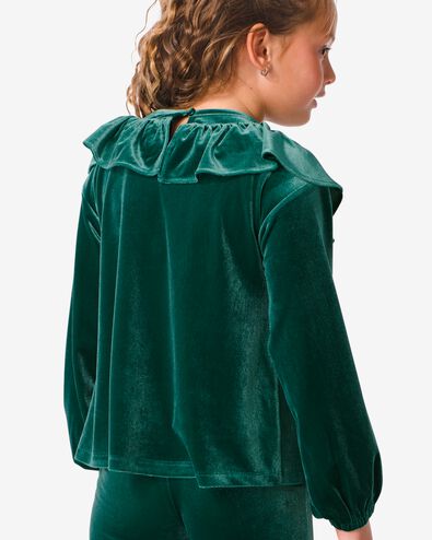 kinder shirt velours met ruffle groen groen - 30823903GREEN - HEMA