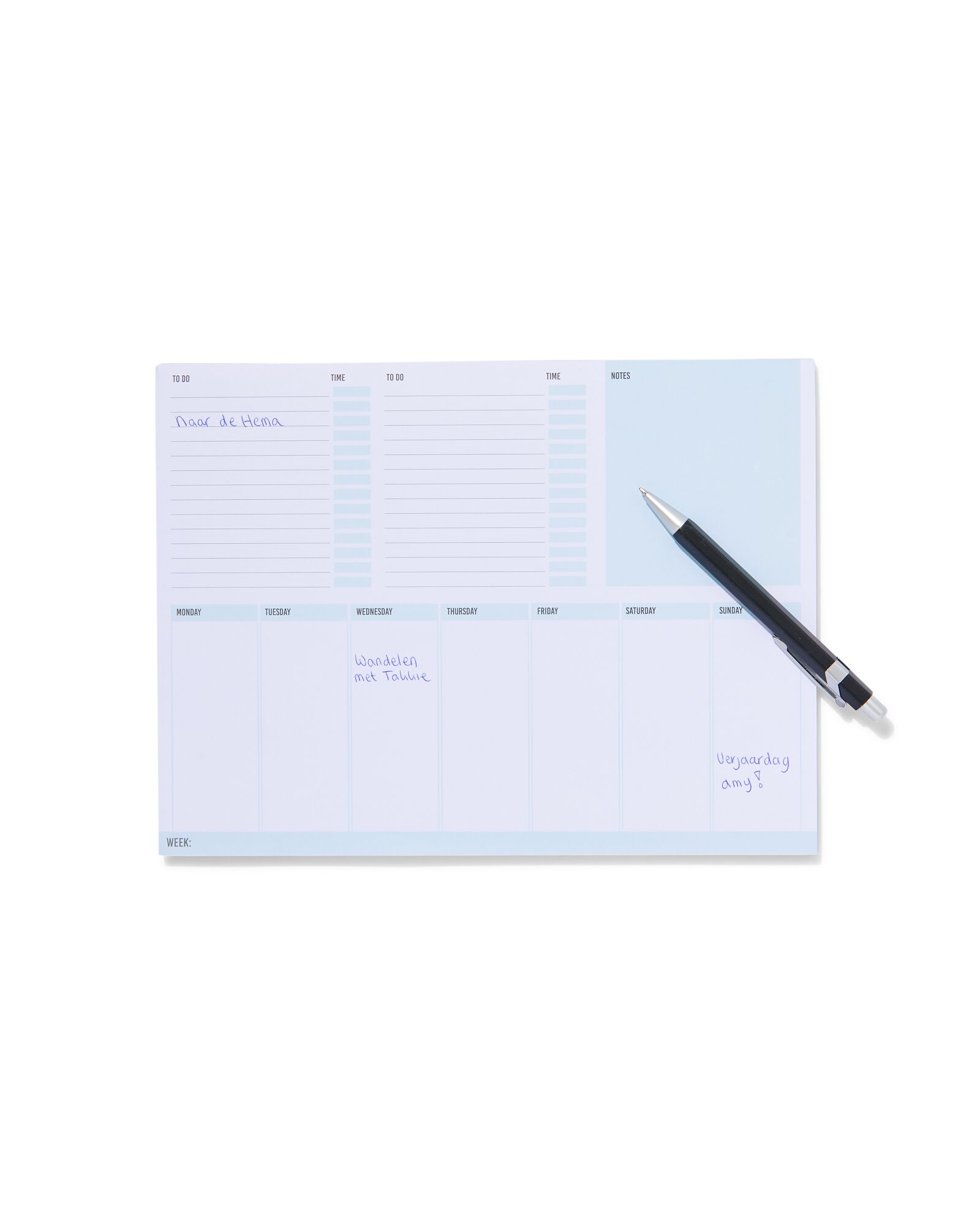 weekplanner magnetisch 21x28 - 14172200 - HEMA