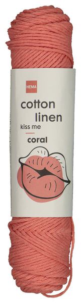 brei en haakgaren katoen/linnen 50gr/83m koraal koraal cotton linen - 1400203 - HEMA