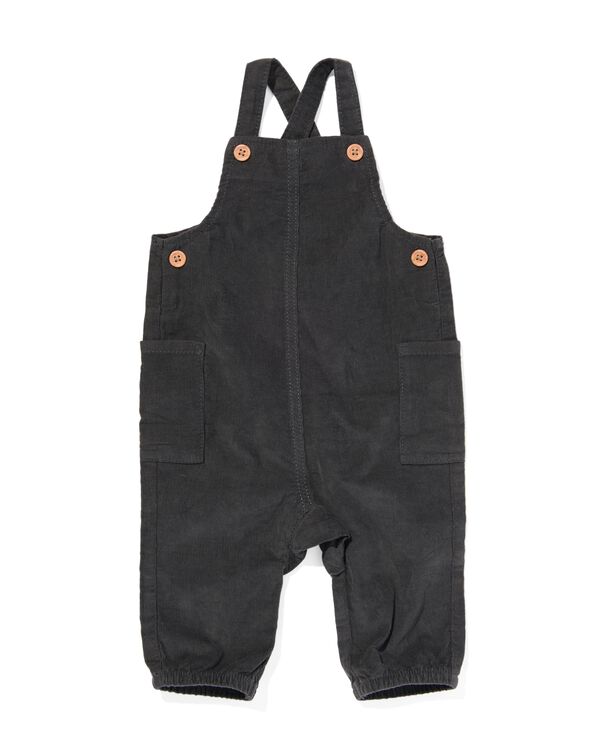 baby tuinbroek rib corduroy donkergrijs donkergrijs - 33475810DARKGREY - HEMA
