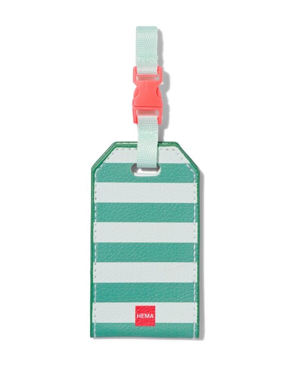 bagagelabel groen met strepen - 18640032 - HEMA