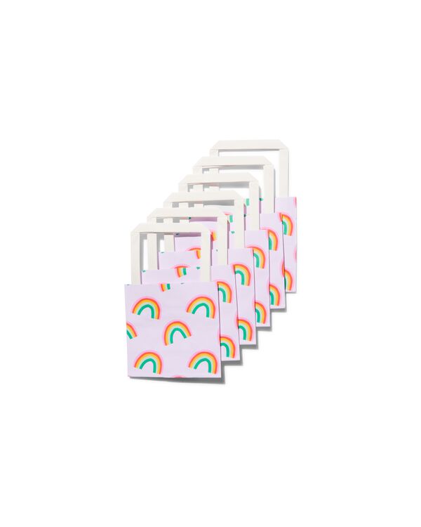 cadeautasjes papier 13x13x7 regenboog - 6 stuks - 14700620 - HEMA