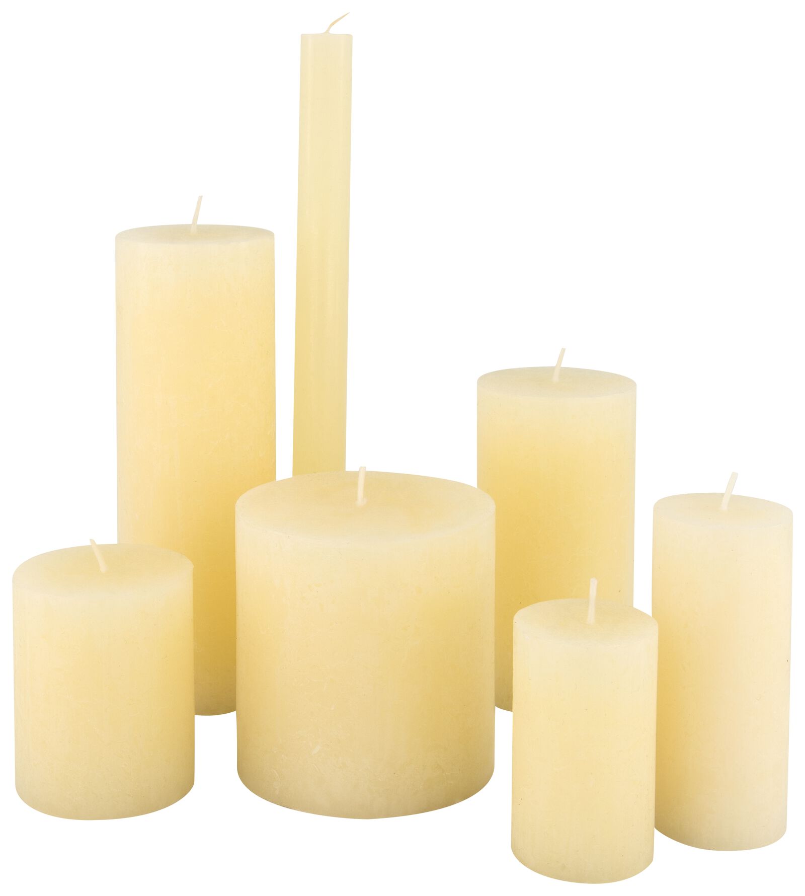 rustieke kaars - 13 x 7  cm - ivoor ivoor 7 x 13 - 13503144 - HEMA