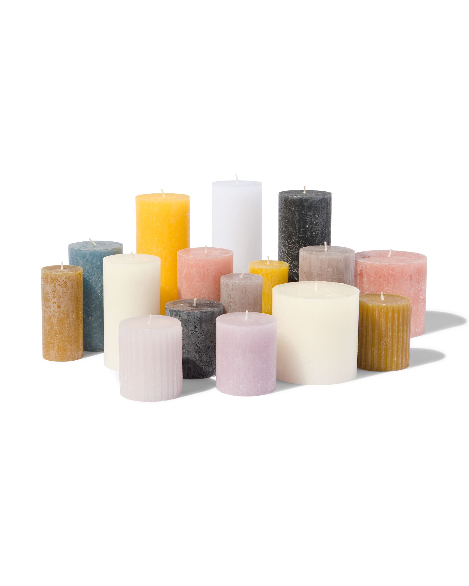 rustieke kaars - 19 x 7 cm - wit - 13500816 - HEMA