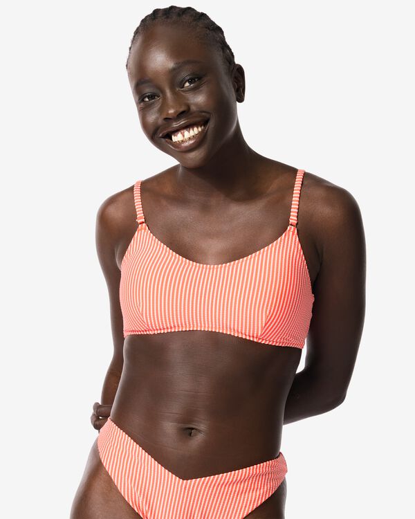 dames bikinitop seersucker roze roze - 22352020PINK - HEMA