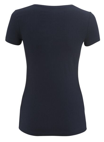 dames t-shirt donkerblauw S - 36301765 - HEMA