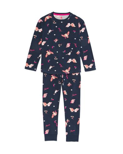 kinder pyjama met vogels donkerblauw donkerblauw - 23010780DARKBLUE - HEMA
