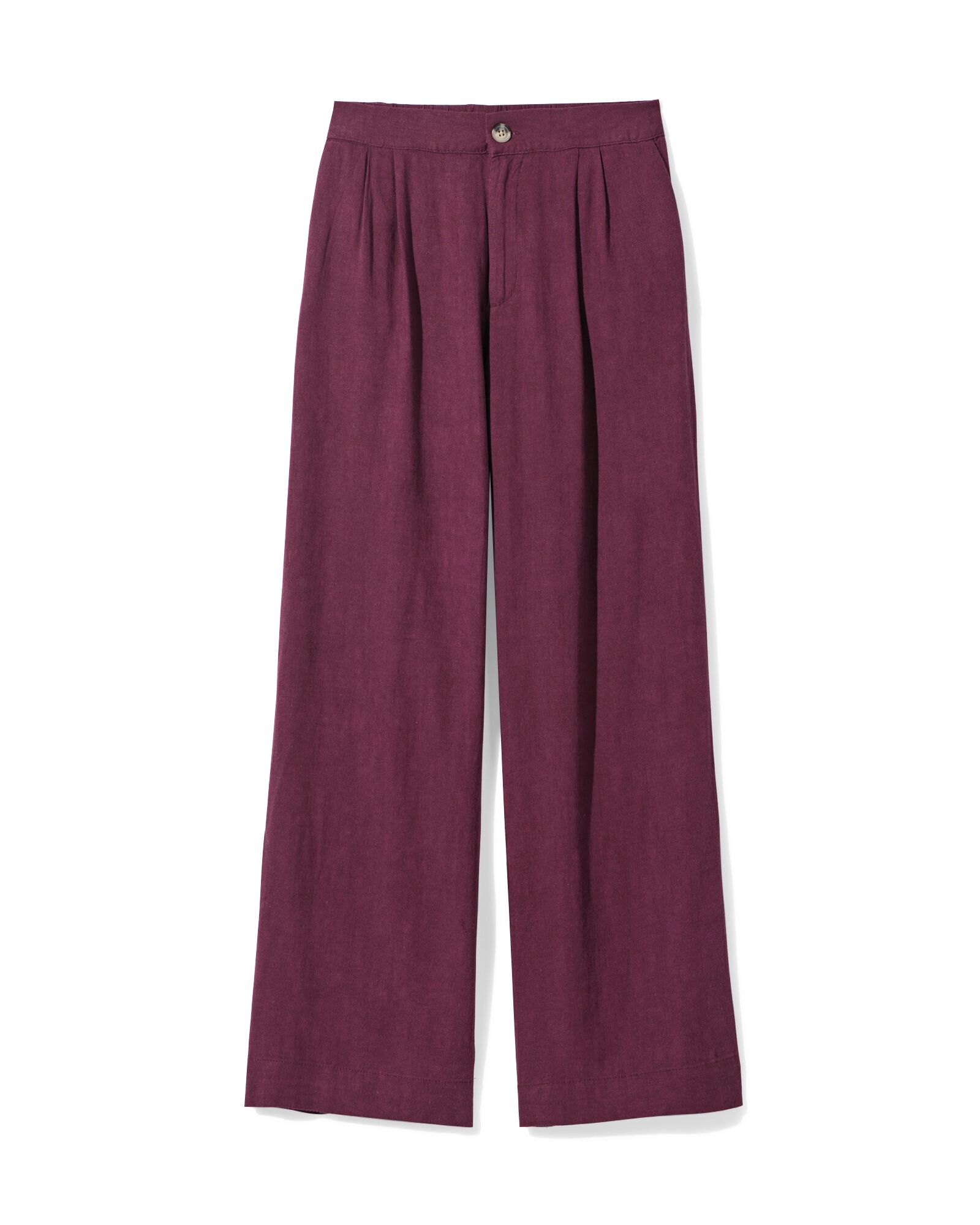 damesbroek Selma met linnen donkerrood - 36200460DARKRED - HEMA