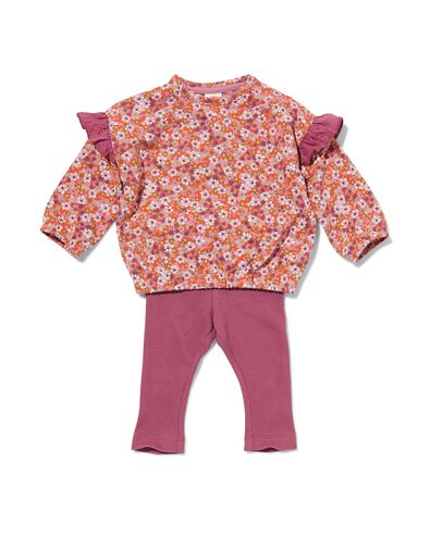 kledingset baby legging en sweater roze 92 - 33004556 - HEMA