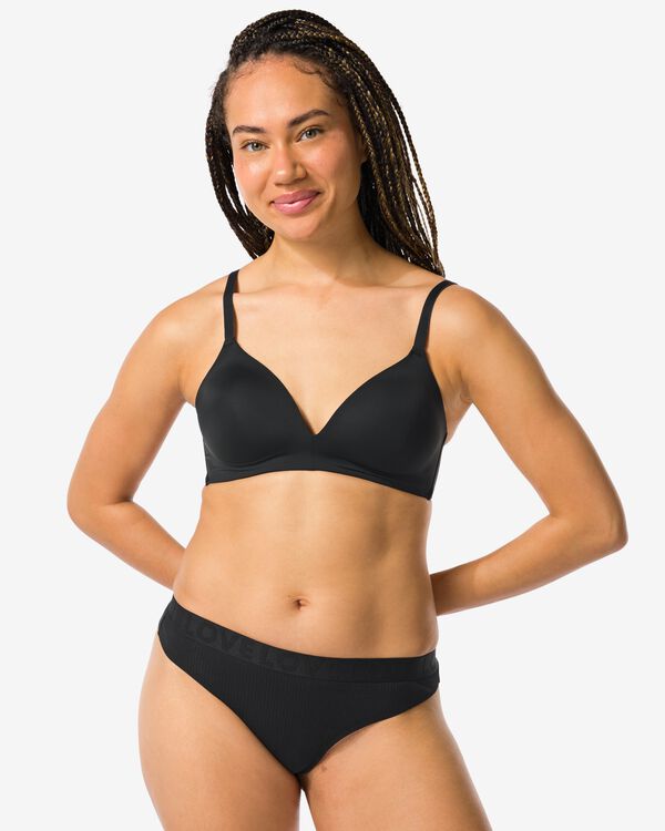 damesstring katoen   zwart zwart - 21920001BLACK - HEMA