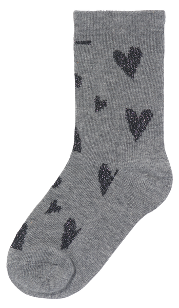kinder sokken met katoen - 5 paar grijsmelange grijsmelange - 1000028439 - HEMA