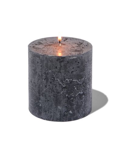 rustieke kaars - 10 x 10 cm - antraciet zwart 10 x 10 - 13502033 - HEMA