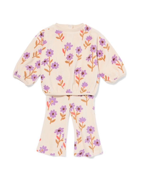 baby kledingset bloemen ecru ecru - 33048070ECRU - HEMA