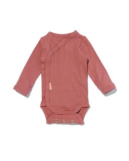 Meegroei Overslagromper Rib Met Bamboe Stretch Roze (roze)