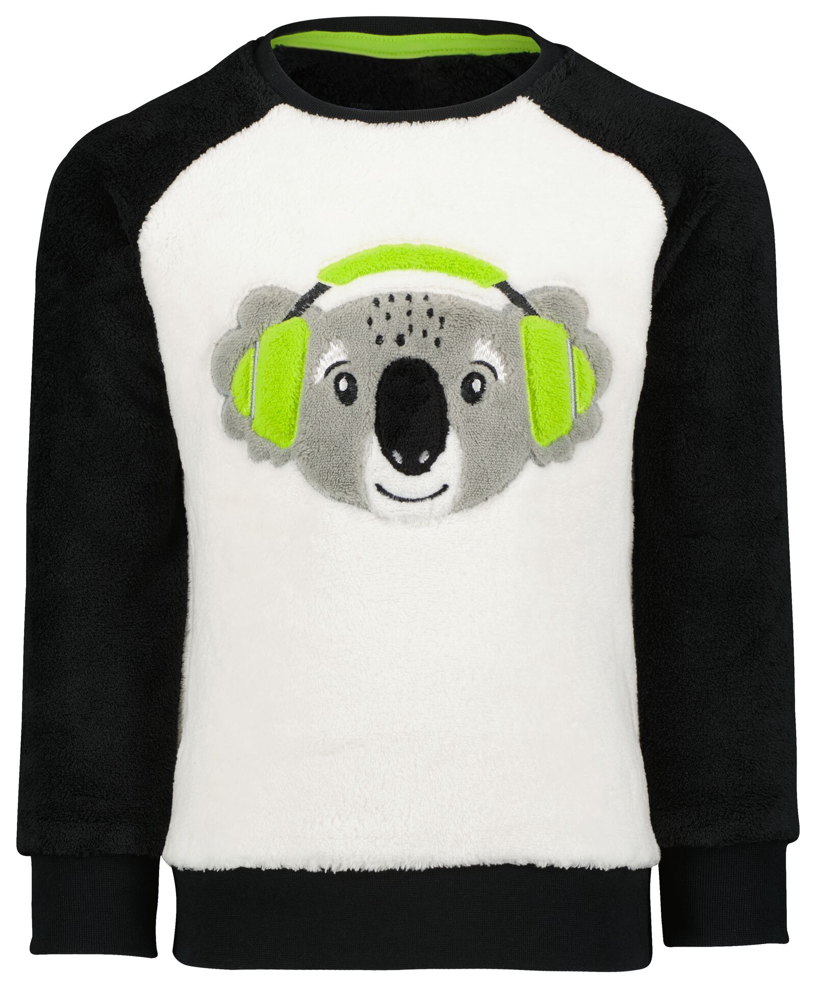kinder pyjama fleece koala zwart/wit - 1000025821 - HEMA