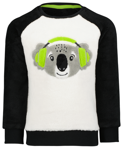 kinder pyjama fleece koala zwart/wit - 1000025821 - HEMA