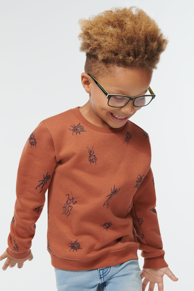 kinder sweater met insecten bruin - 1000029034 - HEMA
