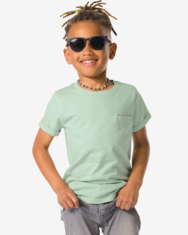 kinder T-shirt structuur lichtgroen lichtgroen - 30742007LIGHTGREEN - HEMA