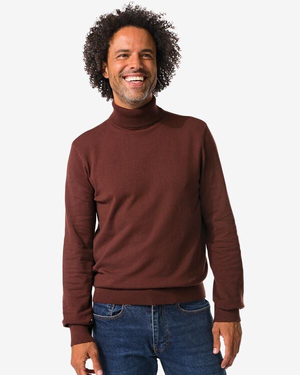 heren coltrui Marco donkerbruin donkerbruin - 2117040DARKBROWN - HEMA