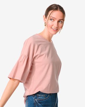 dames t-shirt Zita roze - 1000031206 - HEMA