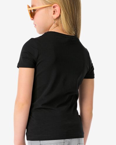 kinder t-shirts biologisch katoen - 2 stuks zwart zwart - 30835731BLACK - HEMA