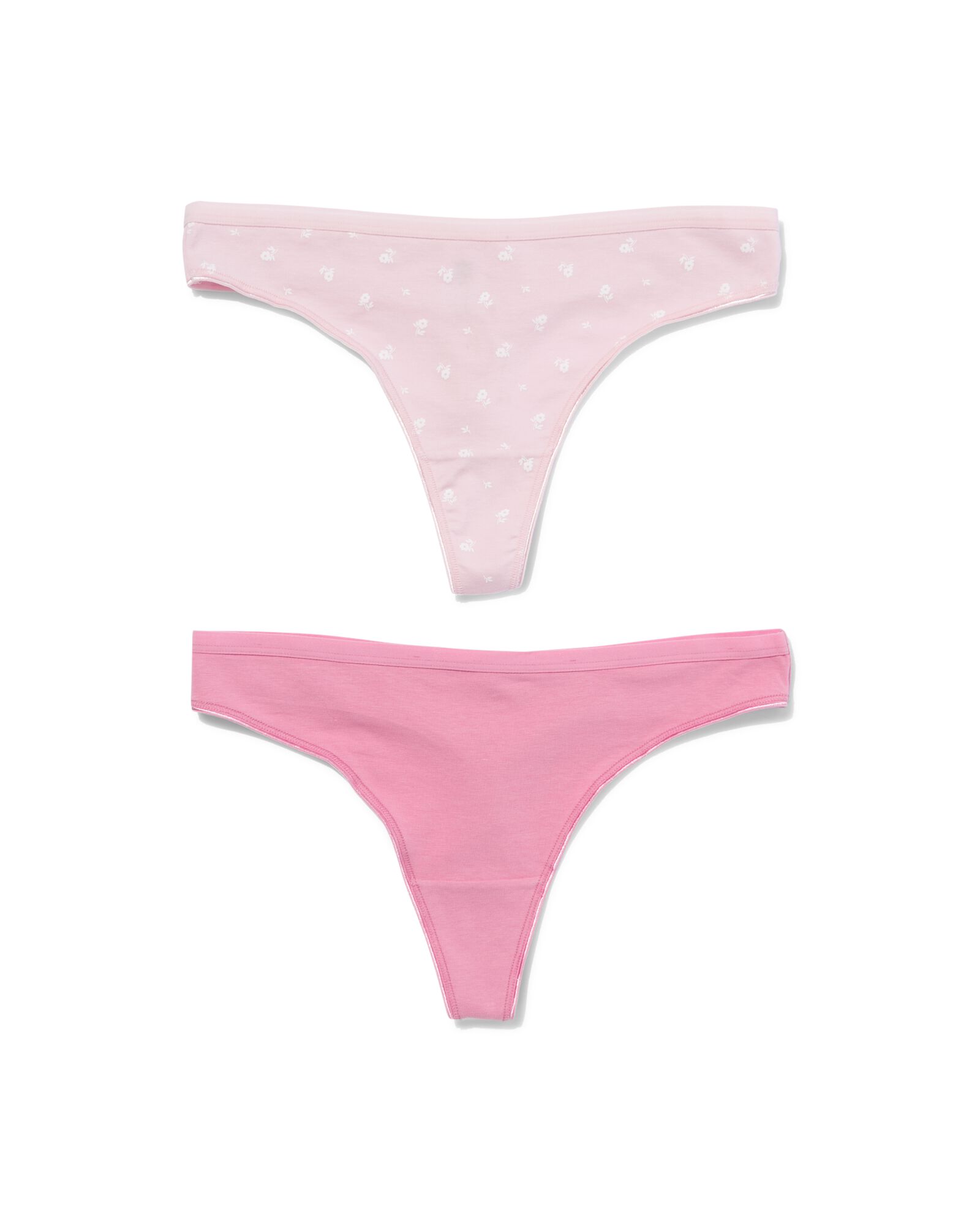 dames strings stretch katoen - 2 stuks roze S - 19640929 - HEMA