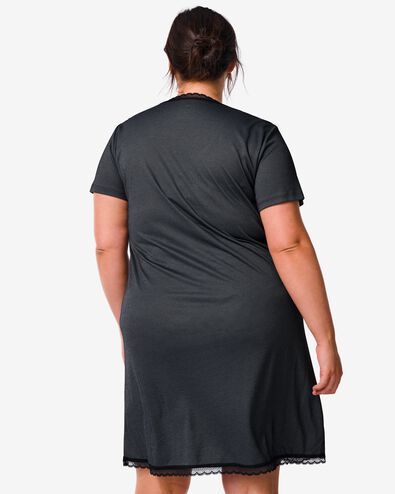 dames nachthemd met viscose zwart S - 23400245 - HEMA