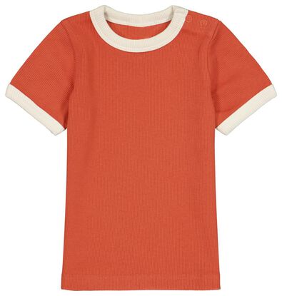 baby t-shirt ribbels rood - 1000023452 - HEMA