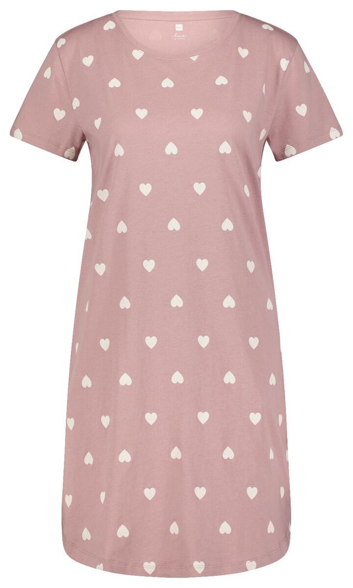 dames nachthemd katoen roze S - 23402381 - HEMA