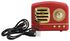 draadloze retro speaker rood - 39640202 - HEMA
