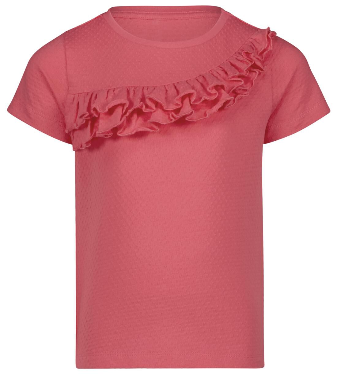 HEMA Kinder T-shirt Met Ruffle Koraal (koraal)