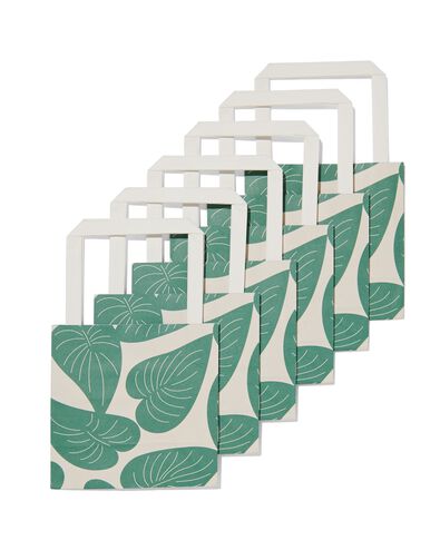 cadeautasjes papier 13x13x7 bladeren - 6 stuks - 14740064 - HEMA