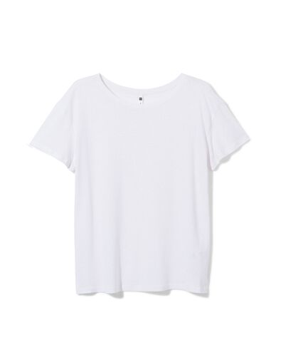 dames t-shirt Evie met linnen wit wit - 36257850WHITE - HEMA