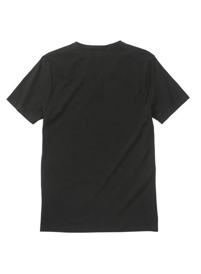 heren t-shirt regular fit v-hals - 2 stuks zwart - 1000009972 - HEMA