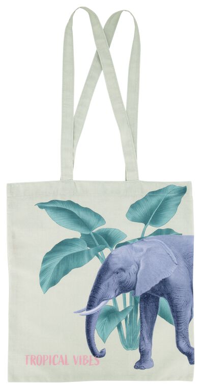 opvouwbare canvas tas 41x37 olifant - 14590110 - HEMA