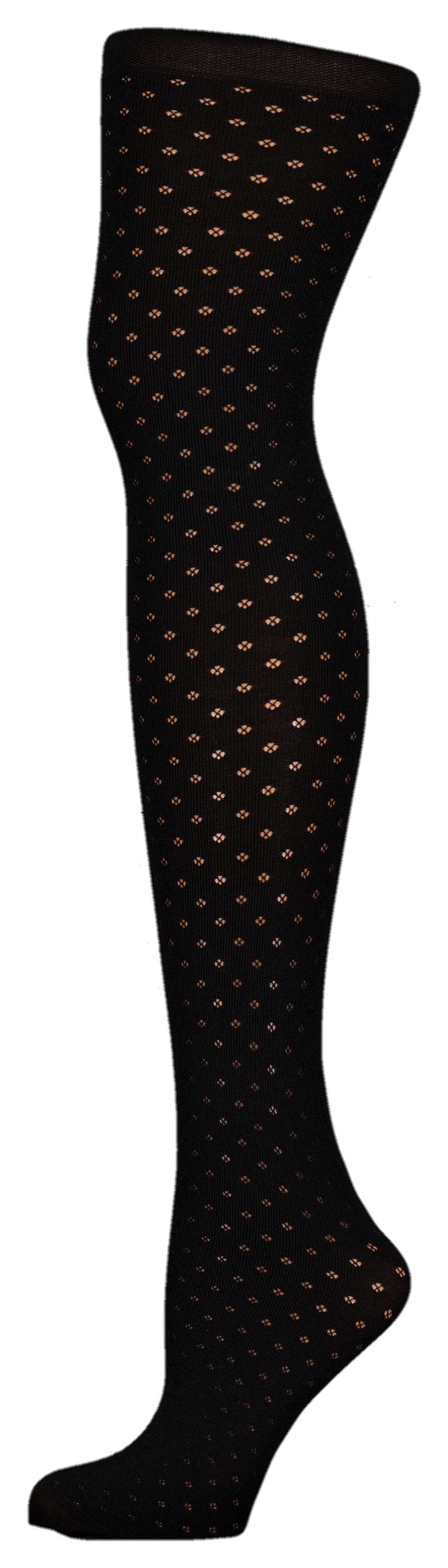fashion panty met ajour stippen 30denier zwart zwart - 1000028893 - HEMA