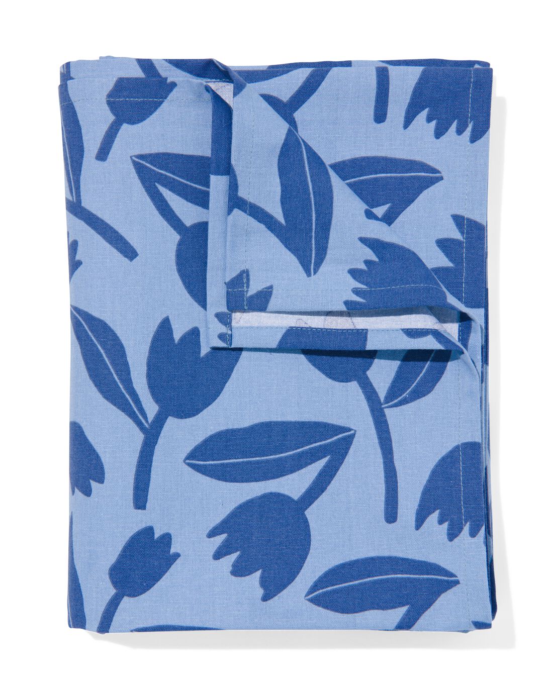 HEMA Tafelkleed Met Tulpen 140x240 Katoen Blauw (blauw)