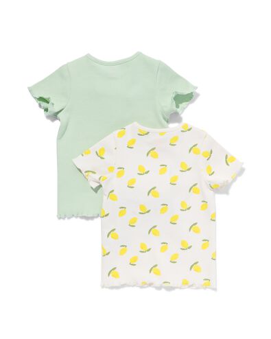 baby t-shirts rib citroen - 2 stuks mintgroen 68 - 33046952 - HEMA
